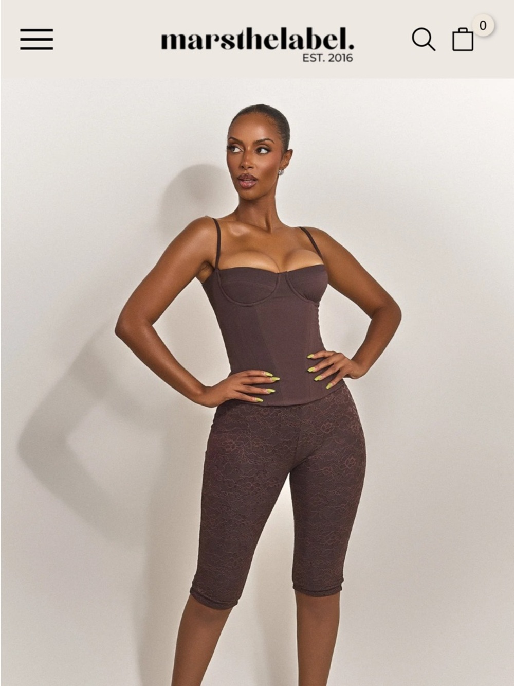 MARSTHELABEL. Chocolate Brown Corset Top